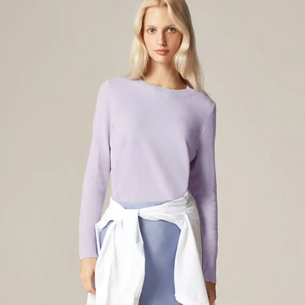 J. Crew Dark Pink Cashmere Classic-Fit Crewneck Sweater - Size S